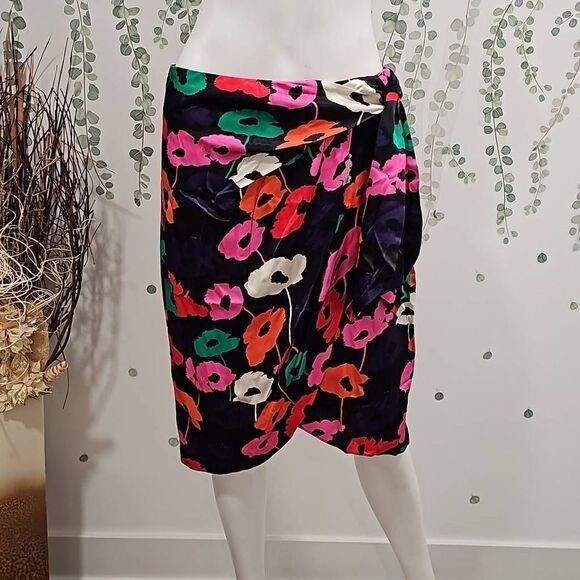 Milly Liza Wrap Poppy Print Skirt - Picture 4 of 10